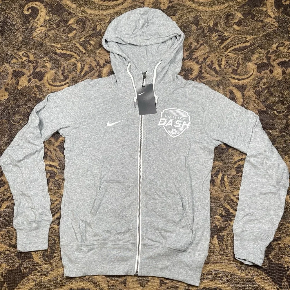 Nike Houston Dash NWSL Core Heather Gray Full Zip Hoodie Womens Size Small New